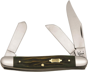 Case Cutlery XX Worm Moss Brown Bone Handle Stockman Folding Pocket Knife 41401