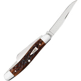 Case Cutlery Medium Stockman Peach Seed Bone Folding Stainless Knife 42651