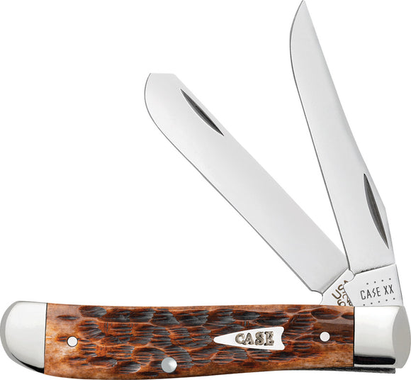 Case Cutlery Pocket Knife Mini Trapper Brown Peachseed Folding Stainless 42652