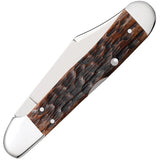 Case Cutlery Mini Copperlock Brown Jigged Bone Folding Stainless Clip Point Pocket Knife 42655