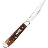 Case Cutlery Peanut Pocket Knife Brown Peachseed Bone Folding Stainless 42656