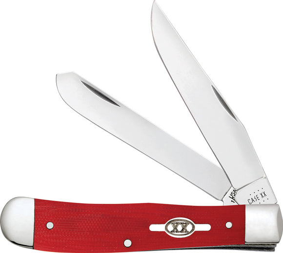 Case Cutlery Trapper Red G10 Handle Stainless 2 Blade Pocket Knife 45400