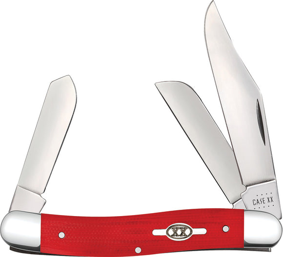 Case Cutlery Stockman Red G10 Handle Stainless 3 Blade Pocket Knife 45401