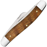 Case Cutlery Stockman Yellow Curly Oak Folding Stainless Pocket Knife 47122