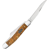 Case Cutlery Stockman Yellow Curly Oak Folding Stainless Pocket Knife 47122