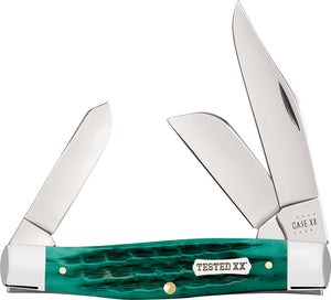 Case Cutlery Large Stockman Folding Pocket Knife Green Bone Stainless 48939