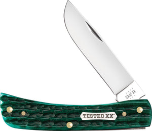 Case Cutlery Sod Buster Jr Jade Jigged Bone Folding Stainless Pocket Knife 48941