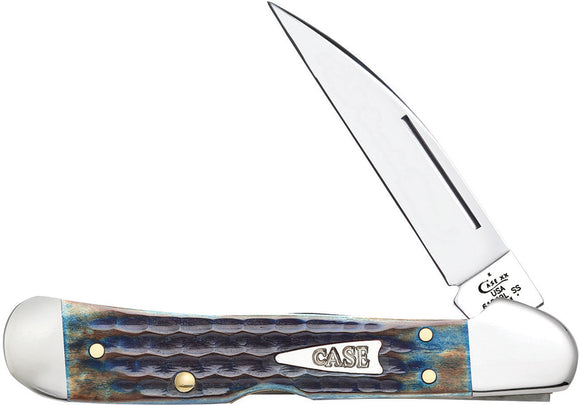 Case XX Copperlock Burnt Indigo corn cob jigged bone Folding Pocket Knife 49228