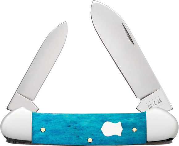 Case Cutlery Canoe Caribbean Blue Bone Folding Pocket Knife 50669