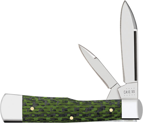 Case XX Cutlery Gunstock Green & Black Weave Folding Pocket Knife 50715
