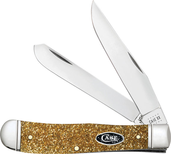 Case Cutlery Trapper Gold Stardust Kirinite Folding Pocket Knife 50980
