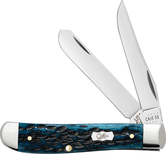 Case Cutlery Mini Trapper Mediterranean Blue Bone Folding Stainless Knife 51852