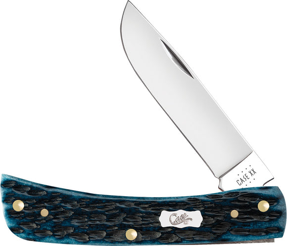 Case Cutlery Sod Buster Jr Mediterranean Blue Bone Folding Stainless Knife 51854