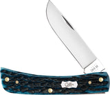 Case Cutlery Sod Buster Jr Mediterranean Blue Bone Folding Stainless Knife 51854