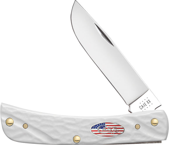 Case Cutlery Rough White Sod Buster Jr USA FLAG Folding Pocket Knife 52021