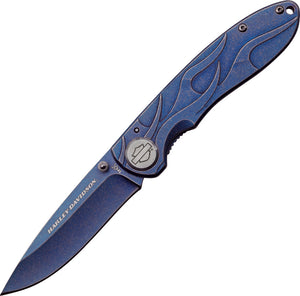 Case Cutlery Harley Davidson Tec X Framelock Blue Folding Pocket Knife 52121