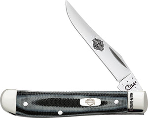 Case Cutlery Harley Davidson Mini Trapper Black & Silver G10 Folding Knife 52123