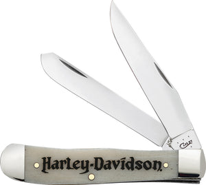 Case Cutlery XX Harley Davidson Natural Bone Trapper Folding Pocket Knife 52140