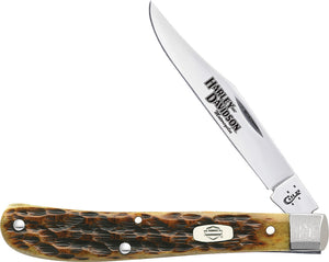 Case Cutlery Harley Davidson Slimline Trapper Peachseed Bone Folding Knife 52153