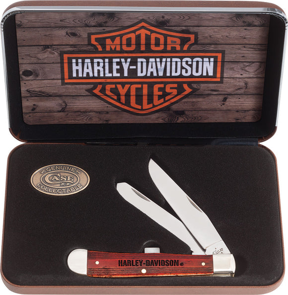 Case Cutlery Harley Davidson Natural Bone Handle Trapper Knife 52187
