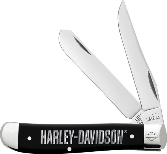 Case Cutlery Harley Mini Trapper Pocket Knife Slip-Jt Black Stainless 52231