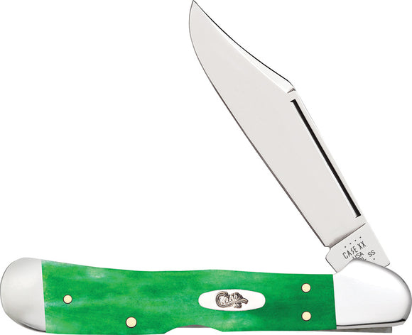 Case Cutlery Pocket Knife CopperLock Brilliant Green Folding Stainless 52823