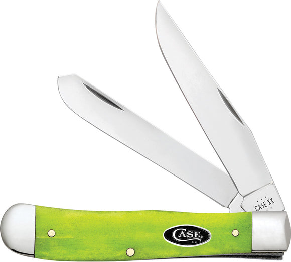 Case Cutlery Trapper Green Apple Bone Folding Stainless Pocket Knife 53030