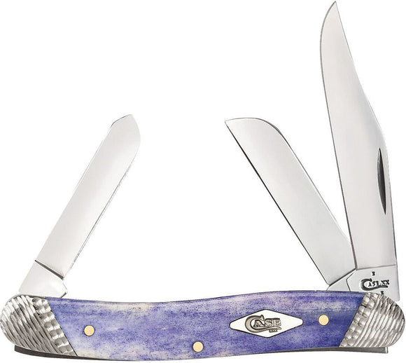 Case XX Ultra Violet Smooth Bone Stockman 6318 SS Folding Pocket Knife 53245