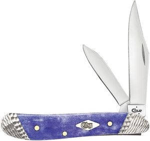 Case XX Peanut Slant Worked Bolsters Violet Bone 6220 SS Folding Knife 53246