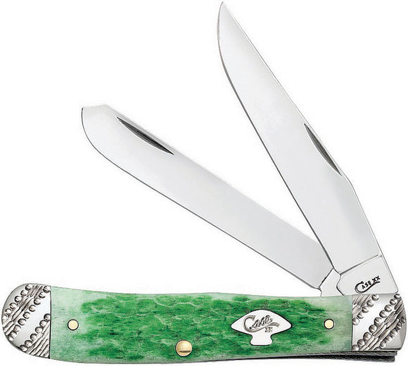 Case Cutlery Trapper Emerald Green Bone Folding Stainless Pocket Knife 53250
