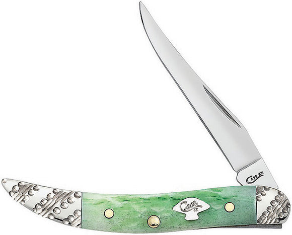 Case Cutlery Toothpick Emerald Green Bone Folding Stainless Pocket Knife 53251