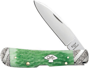 Case Cutlery Tribal Lock Green Emerald Bone Stainless Folding Knife 53254