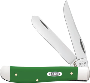 Case Cutlery Mini Trapper Green Smooth Synthetic Folding Stainless 2 Blade Pocket Knife 53391