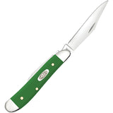 Case Cutlery Peanut Green Smooth Synthetic Folding Stainless 2 Blade Pocket Knife 53393