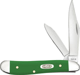 Case Cutlery Peanut Green Smooth Synthetic Folding Stainless 2 Blade Pocket Knife 53393