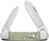 Case XX Canoe Mint Green Jigged Bone Mirror Finish Pocket Knife 62131 ss 55402