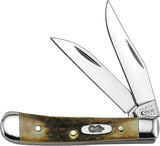 Case Cutlery XX Tiny Trapper Genuine Stag Stainless Folding Blades Knife - 5968