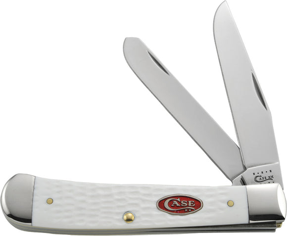 Case Cutlery XX White Handle Trapper Sparxx Series Folding Pocket Knife 60182