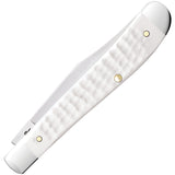 Case Cutlery Slimline Trapper White Jigged Bone Folding Stainless Pocket Knife 60194