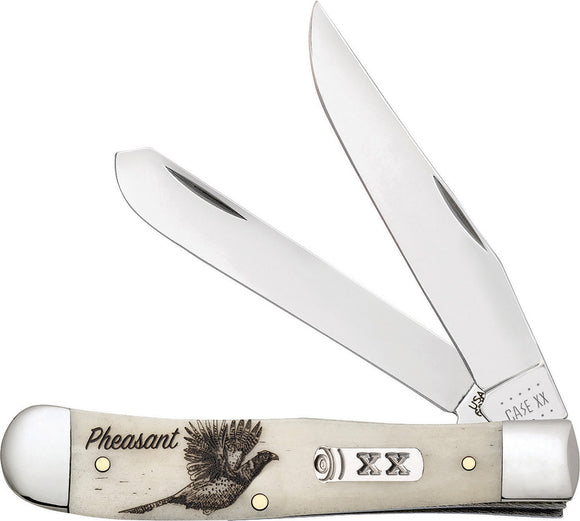 Case Cutlery Sportsman Trapper Pheasant Bone 2 Blade Folding Pocket Knife 60572