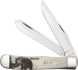 Case Cutlery Sportsman Trapper Bear White Bone Folding Pocket Knife 60577