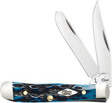 Case XX Trapper Ocean Blue Bone 62154 SS Stainless Folding Pocket Knife 63635
