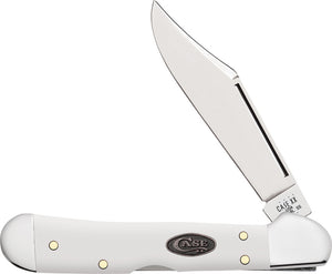 Case Cutlery Mini Copperlock Folding Pocket Knife White Synthetic Steel 63963