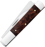 Case Cutlery Razor Jack Brown Maple Burl Wood Folding Stainless Knife 64058