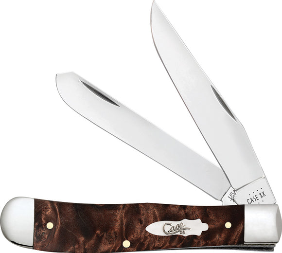 Case Cutlery Trapper Folding Pocket Knife Slip-Joint Maple Wood Stainless 64060