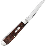 Case Cutlery Mini Trapper Folding Pocket Knife Brown Wood Stainless 64062