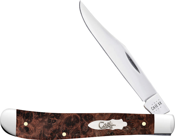 Case Cutlery Slimline Trapper Folding Pocket Knife Slip-Jt Wood Stainless 64063