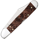 Case Cutlery Mini Copperlock Maple Burl Wood Folding Steel Pocket Knife 64067