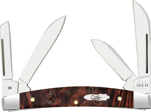 Case Cutlery Sm Congress Maple Burl Wood Folding Stainless Pocket Knife 64069