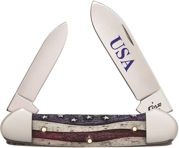 Case Cutlery XX Star Spangled Canoe Flag USA Stainless Folding Pocket Knife 64129